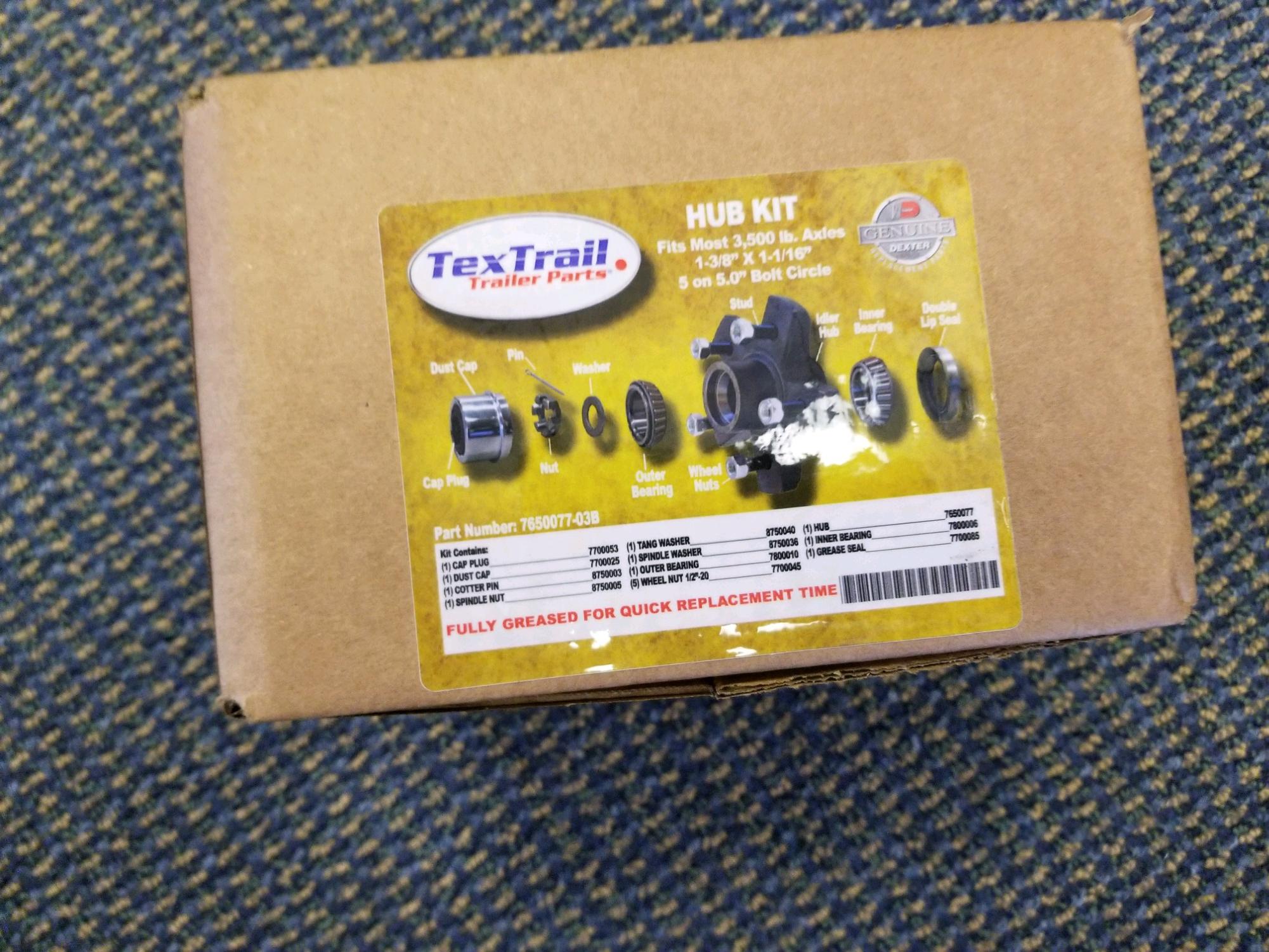 Tex Trail KIT HUB DX 3.5K 550 EZ complete axle component with hub assembly, designed for heavy-duty off-road vehicles.