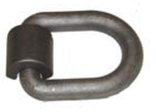 Weld-on D-ring with bracket, 1-inch diameter, 4x3 inches, in black, designed for body and frame applications by Tex Trail