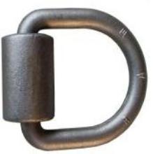 Weld-on D-ring with 5/8 inch diameter and bracket by Tex Trail, designed for body and frame applications.