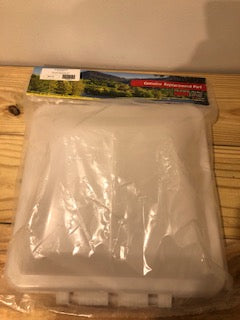 White 14x14 vent dome cover for body and frame, designed by Tex Trail for RV or trailer ventilation systems.