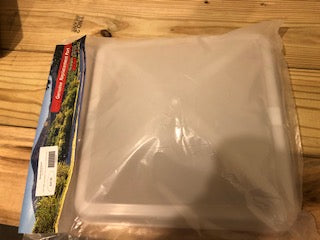 White 14x14-inch round vent dome cover for old-style body and frame components, made of durable plastic by Tex Trail.