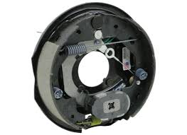 Tex Trail Dexter 5.2 6K electric brake assembly for left-hand side, model 023-105-00, with wiring and mounting components visible.