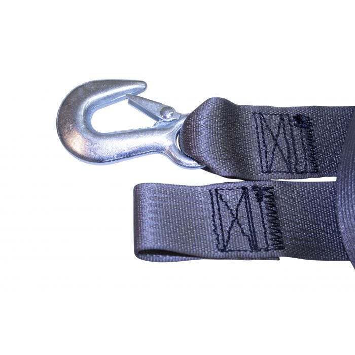 Tex Trail 2"x20' strap winch with hook, 4K capacity, cargo control tool for secure load tightening and transportation.