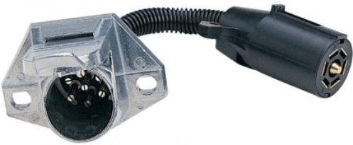 Tex Trail 7-Way Pin to 7 RV Blade Adapter for electrical and lighting connections in RVs, shown in the image.
