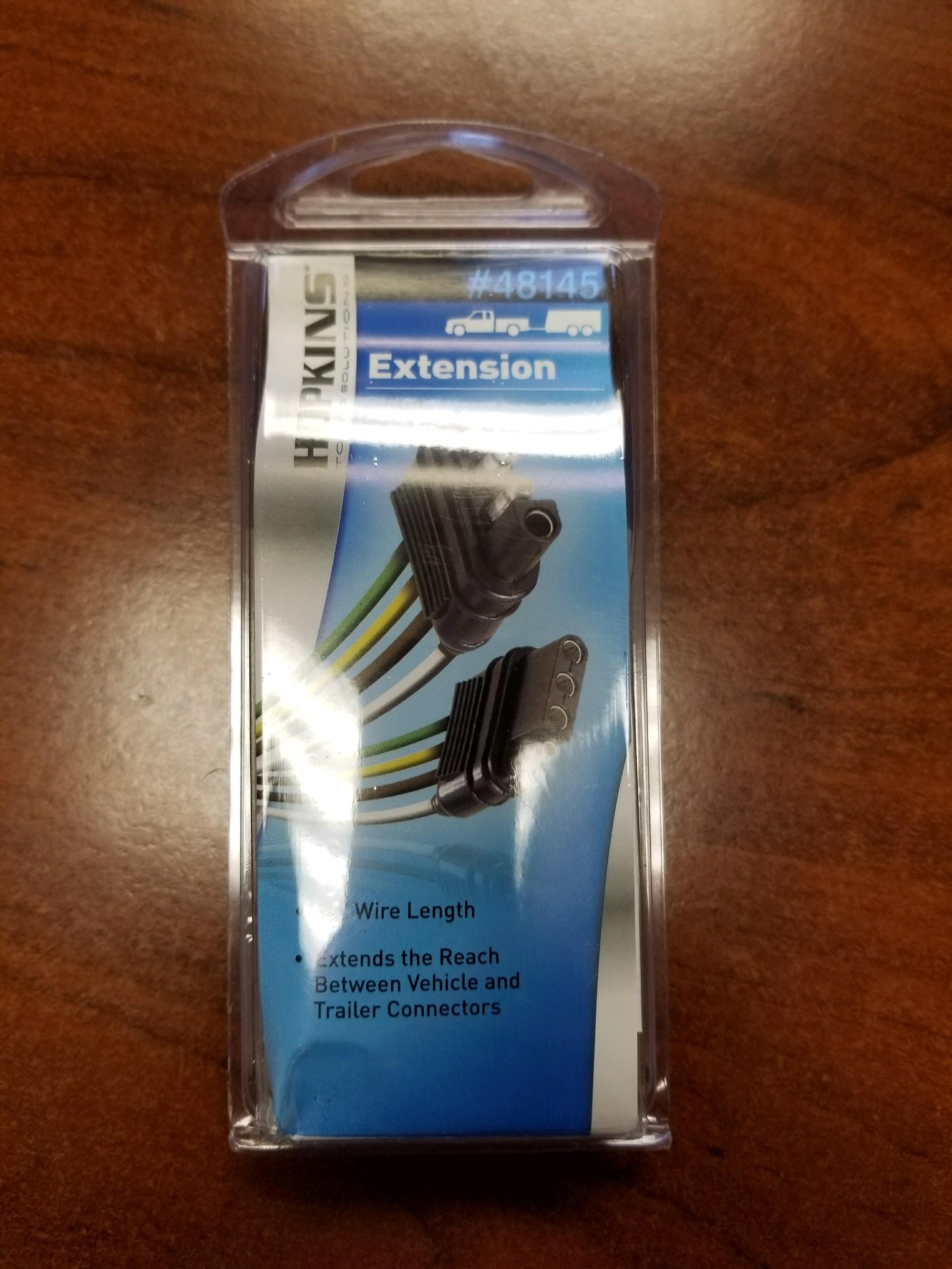 Tex Trail Hopkins Plug 4-flat 12-inch loop for electrical and lighting applications, durable black plastic construction