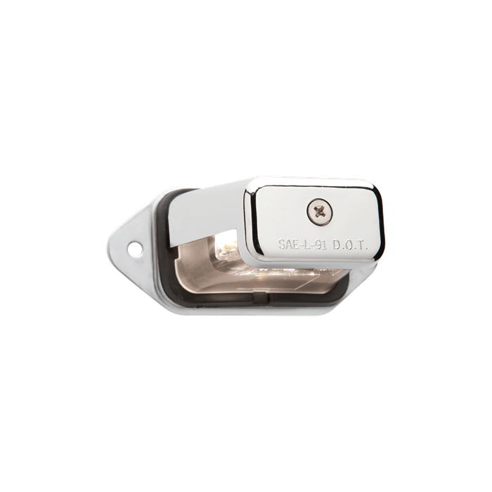 Tex Trail LED license plate light with 2.56-inch 5D clear lens for vehicle illumination, designed for electrical and lighting applications.