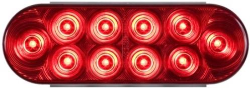 Tex Trail LED STT 6-inch oval 10D red light, electrical and lighting product with a clear lens and compact design.