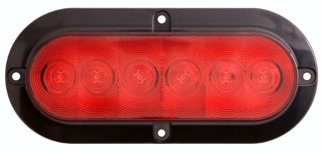 LED STT 6 Oval 6D Red Flush light by Tex Trail, showing the oval red LED indicator with a flush mount design.