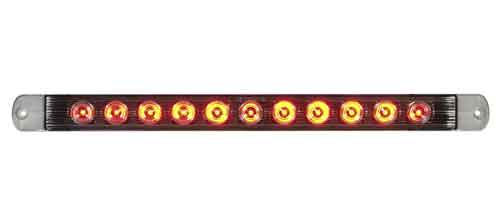 Tex Trail LED STT bar 17-inch red and clear lens electrical light with bright illumination and durable housing.