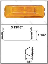 Tex Trail double bulb amber LED light, compact electrical and lighting component with no bracket, measuring 3.81 x 1.25 x 0.88 inches.