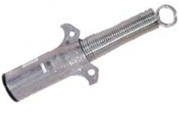 Tex Trail 7-pin metal electrical plug with cable guard, durable and weather-resistant for reliable trailer wiring connections.