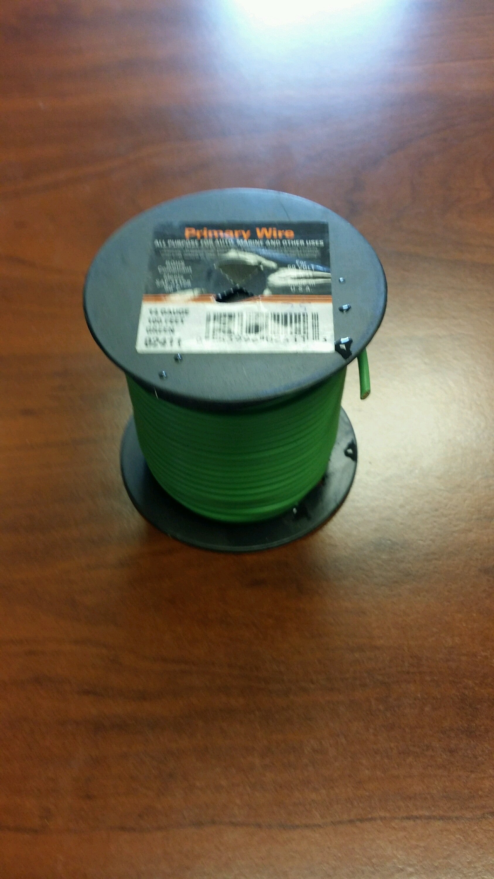 Green electrical wire 14/1 by Tex Trail, sold by the foot, suitable for electrical and lighting applications.