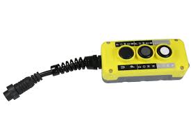 Tex Trail hydraulic dump remote with three buttons, designed for easy control of hydraulic dump functions.