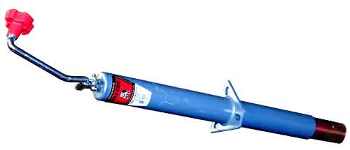 Tex Trail Bull Dog Jack A-FRM 5K Top Wind 15-inch travel jack for heavy-duty lifting, designed for trailers and equipment.