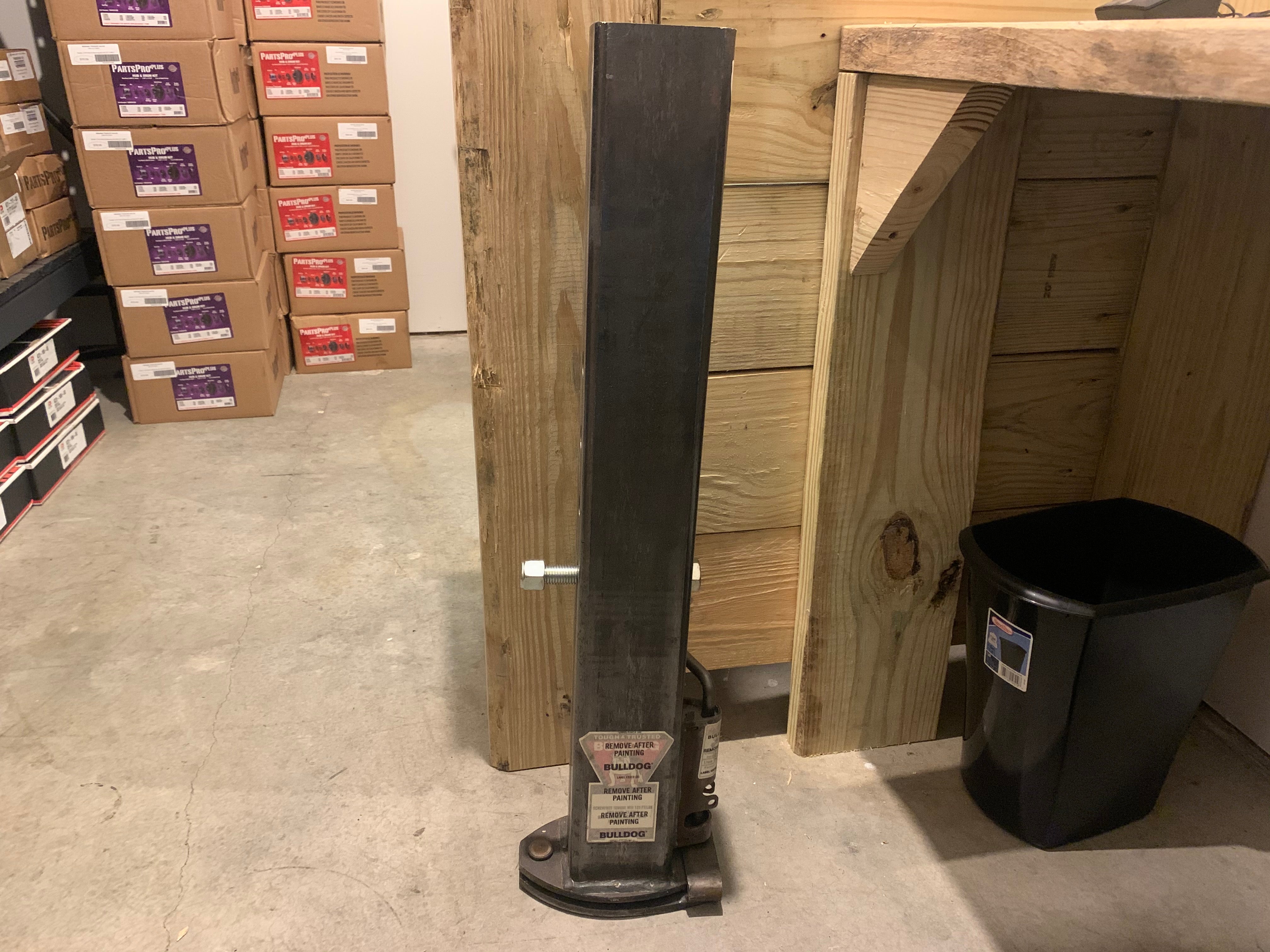Tex Trail 4-inch coupler tube inner with pin for 25K jacks and couplers, used in heavy-duty trailer connections.