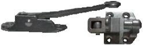 Tex Trail door holder with four aluminum spring-loaded catches, two-piece set designed for ramps, gates, and doors.