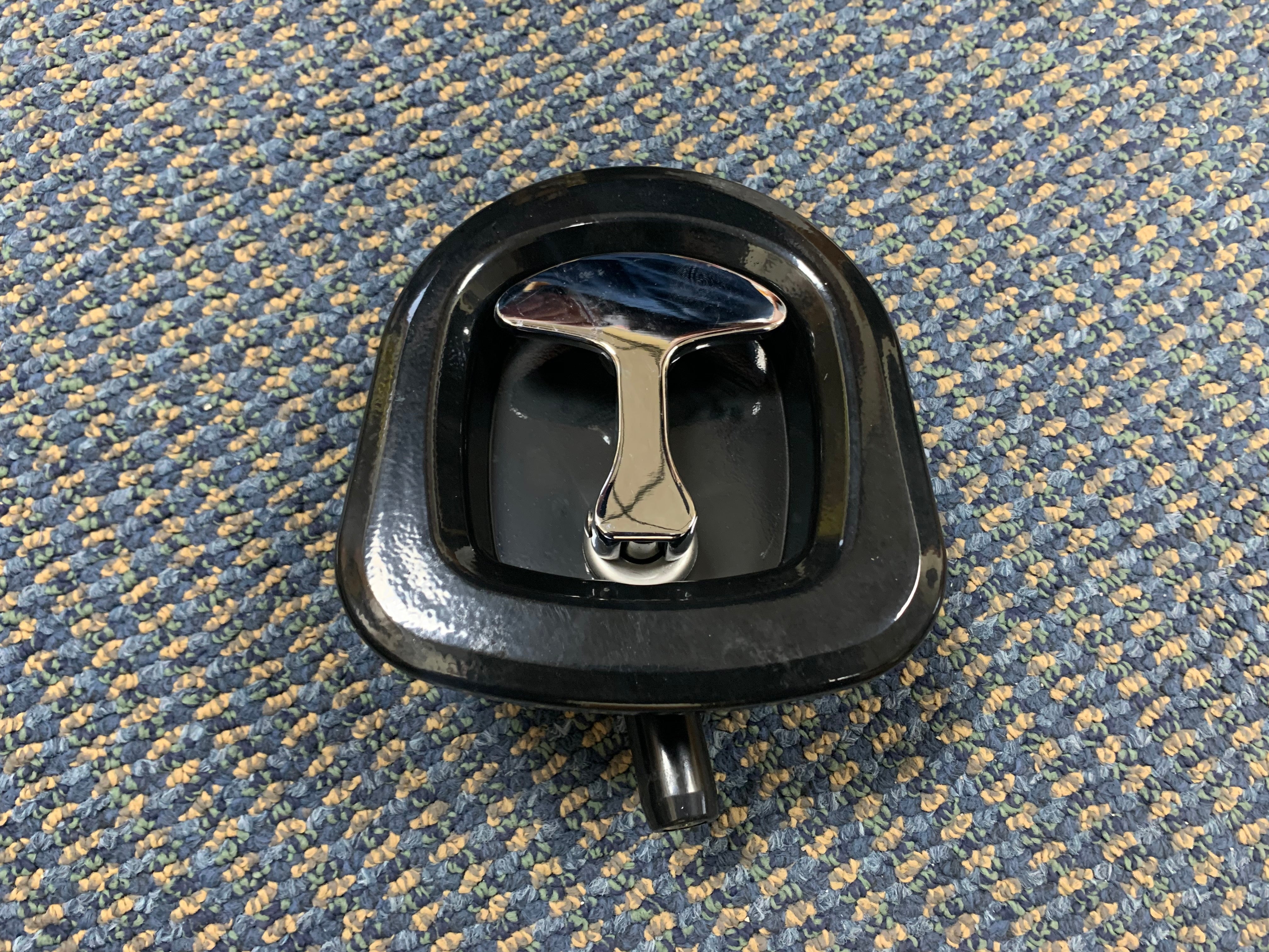 Tex Trail Latch T-Handle for ramps, gates, and doors, shown in a close-up view with sturdy metal construction.