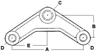 Tex Trail Equalizer Cast suspension with 6 1/16-inch curved design and 9/16-inch holes, suitable for heavy-duty trailer applications.