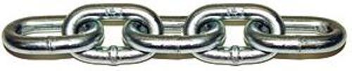 Galvanized zinc chain proof 1/4 inch, 5.2K strength, Tex Trail towing safety accessory, 7mm diameter, bulk pack.