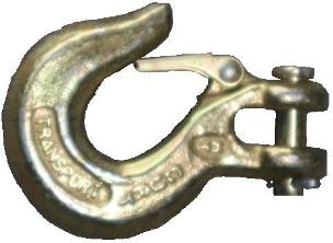 Tex Trail 18K GR70 forged clevis hook for towing and safety, shown in durable metal with secure latch mechanism.