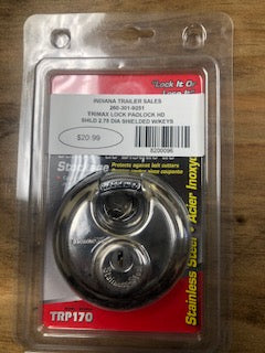 Tex Trail Trimax Lock Padlock HD for trailer security, durable metal construction with key lock mechanism.
