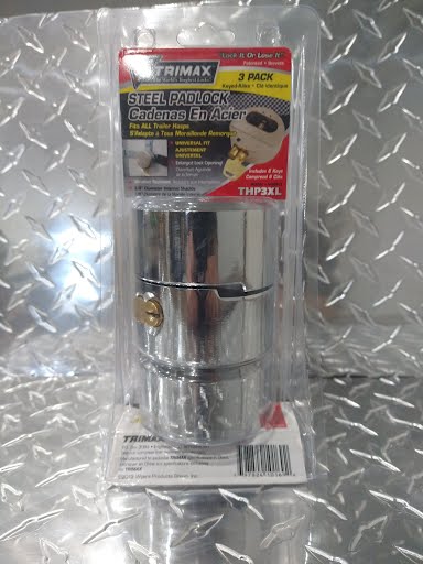 Tex Trail Trimax Lock Padlock Hockey Puck KA3PK for trailer security, durable trailer lock accessory with compact design