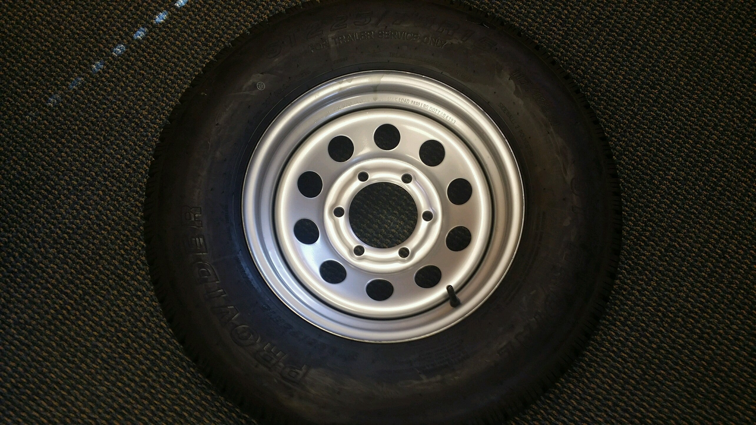 Silver Tex Trail 225/75R15 wheel and tire combo with 15x6 inch size and 6x5.5 bolt pattern, suitable for off-road vehicles.