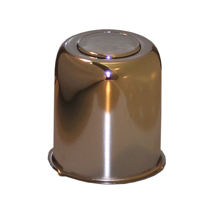 Tex Trail CAP CENTER 4.250 open end wheel cap for tires, durable metal wheel accessory with a sleek finish.