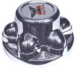 Chrome hub cover for 545 wheels by Tex Trail, designed to fit and protect wheel hubs with a sleek, polished finish.