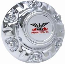 Chrome wheel hub cover for Tex Trail QT655CHN wheels, featuring a sleek chrome finish and intricate design details.