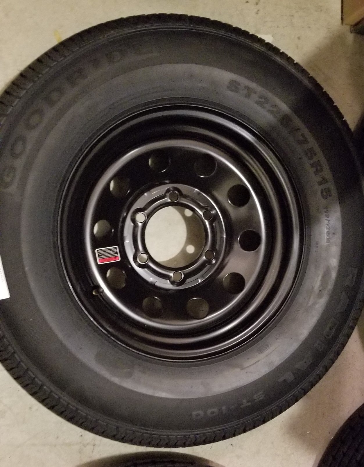 Tex Trail ST225RLRD-156BM655 black-mod tire and wheel set, rugged off-road design with durable construction for all-terrain use.